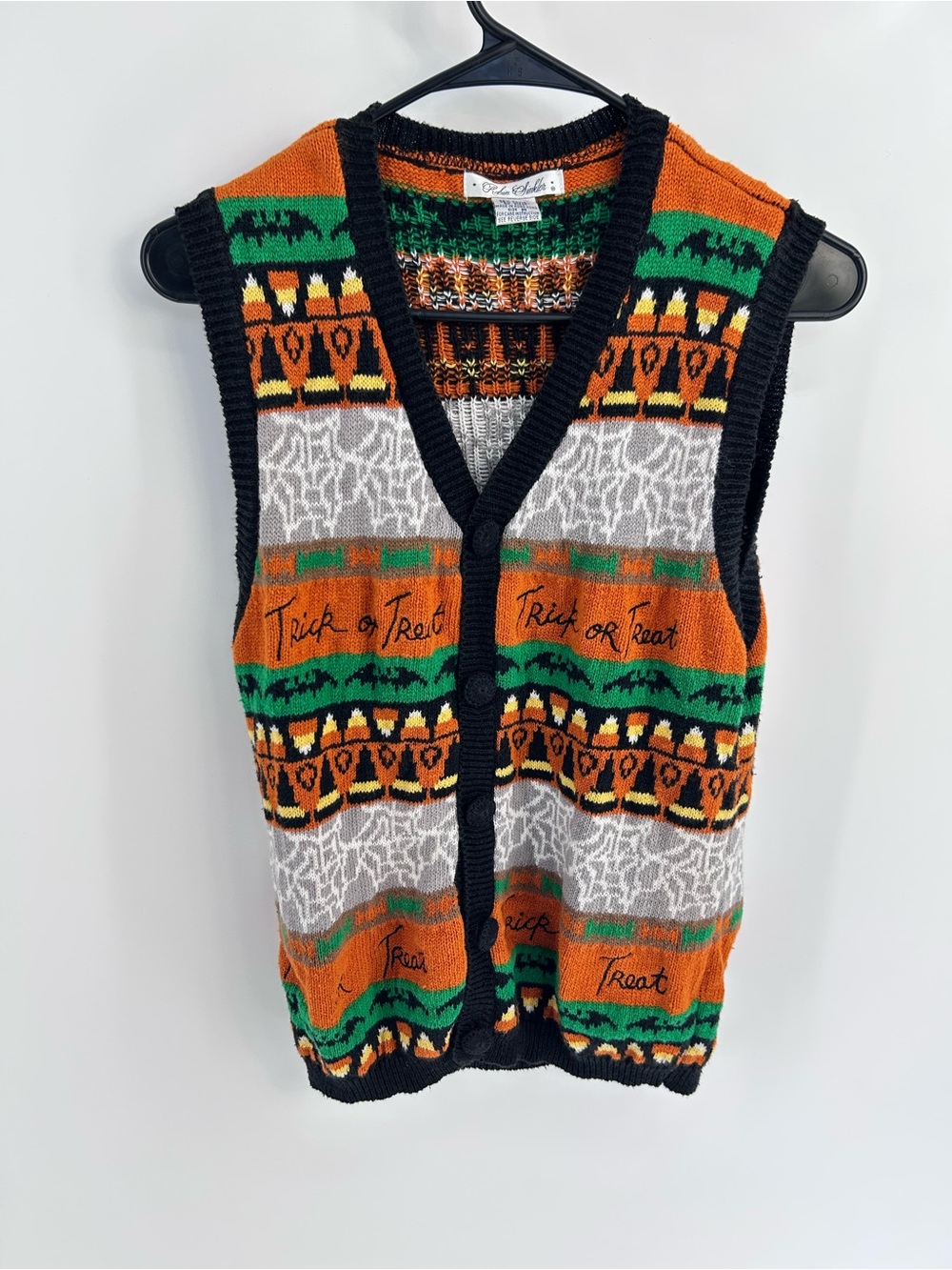 Vintage Robin Sinkler Halloween Trick or Treat Sweater Vest - Medium